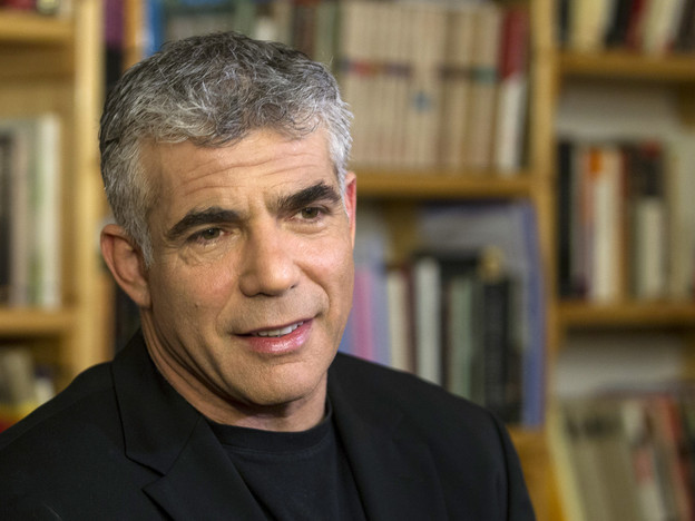 Yair Lapid speaks during an interview with Reuters in Tel Aviv