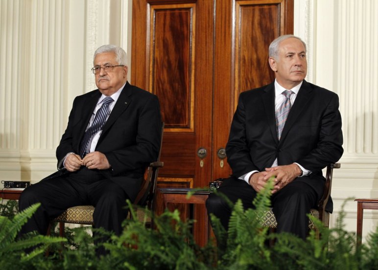 Mahmúd Abbász és Benjámin Netanjahu