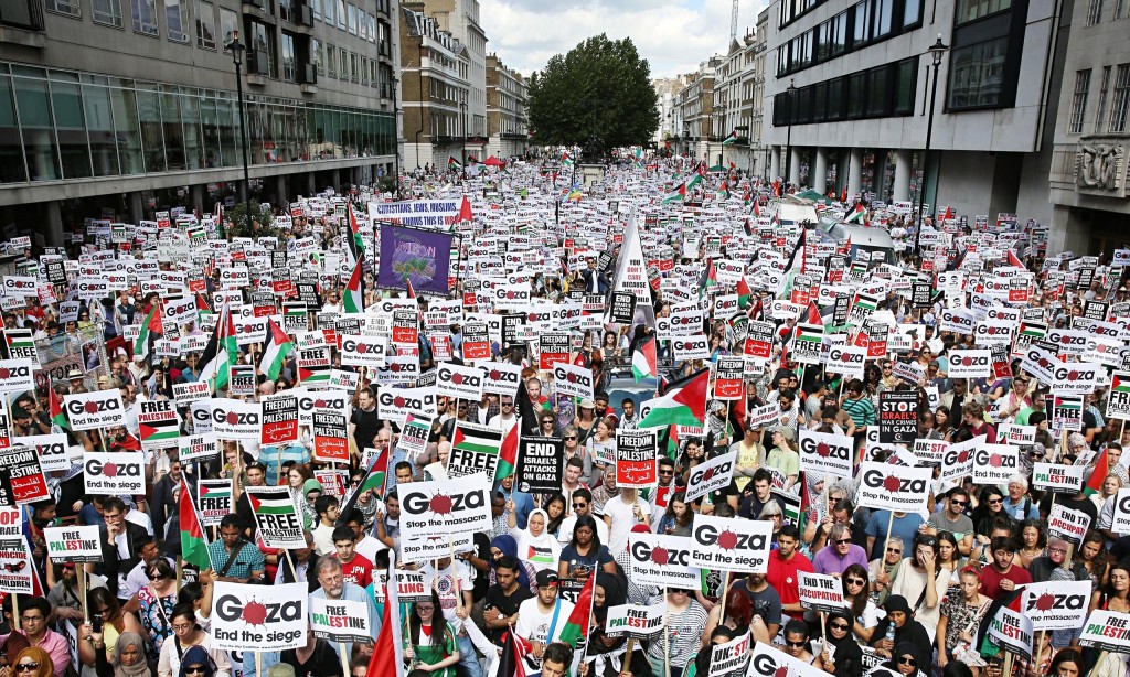 Protest in London against military action in Gaza