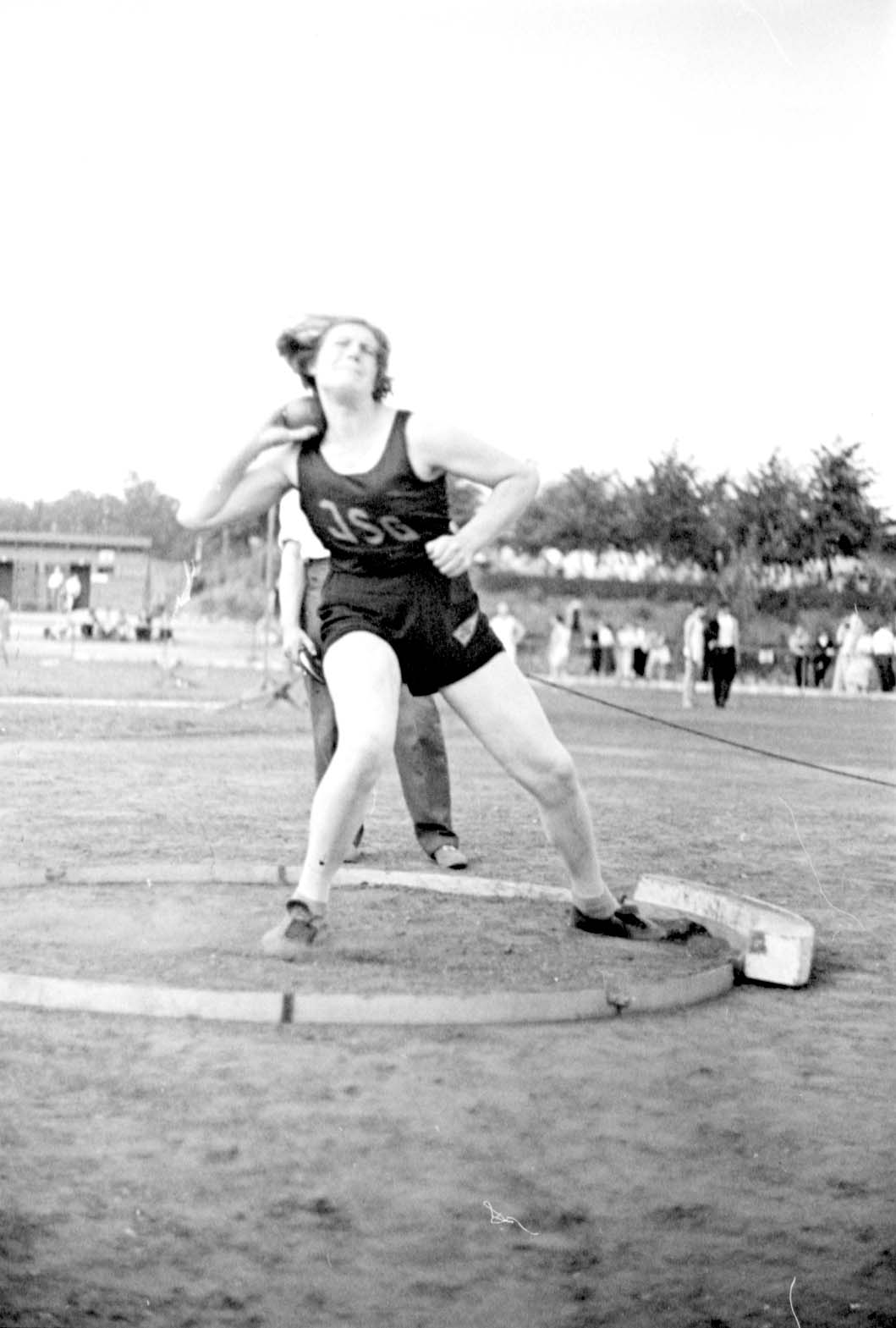 Berlin, Germany, 04/07/1937, Ingeborg Mello, winner of the shot-put competition at a Jewish sports tournament.