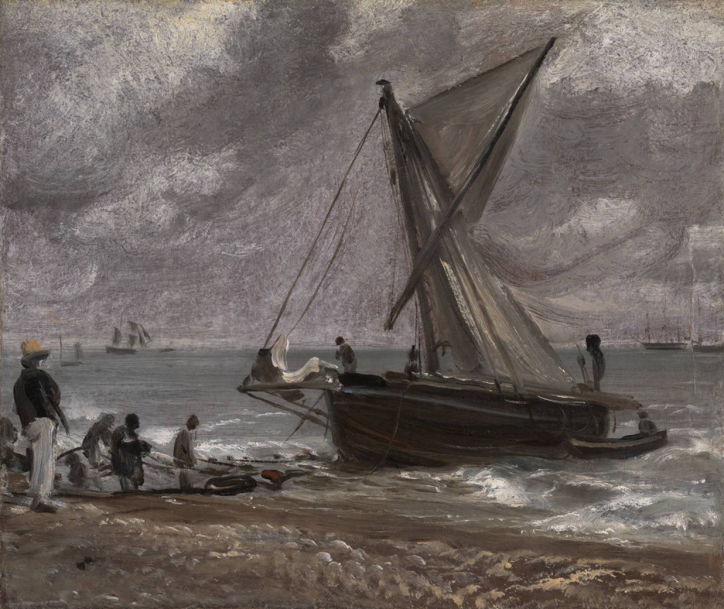 Beaching a Boat, Brighton 1824 by John Constable 1776-1837