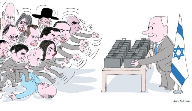 Netanjahu koalíciós tárgyalásai - a Haarec rajzolója szerint