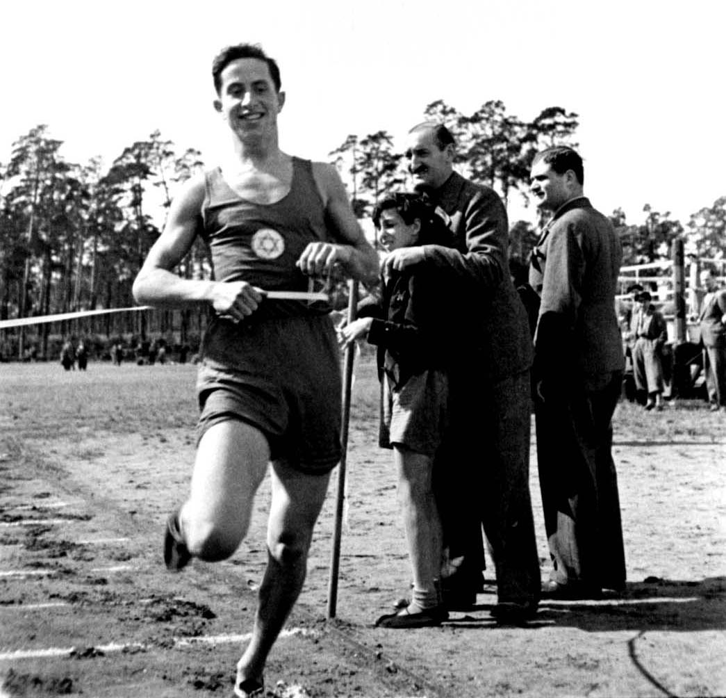 Berlin, Germany, 1935, Franz Orgler, a track and field athlete at the Maccabi Berlin International Sports Day