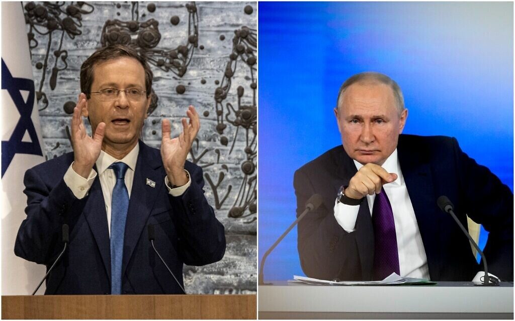 Herzog izraeli és Putyin orosz elnök a Szohnut helyzetéről is egyeztetett